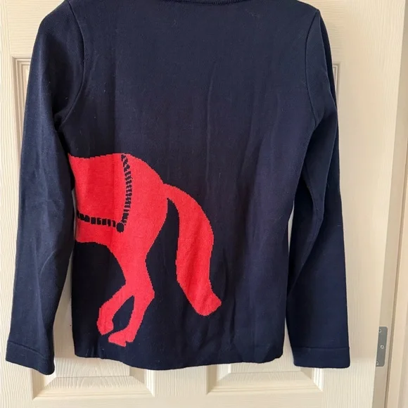 Ronner Brand Gorgeous Horse Red/Navy Sweater Size M - Picture 2 of 6